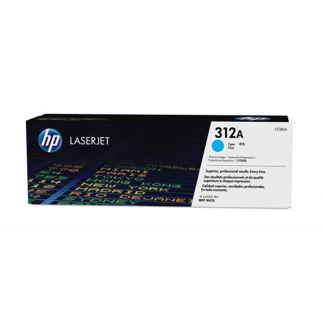 125242  CF381A Toner HP CF381A cyan 312A serie 2700 sider ved 5% til MFP M476